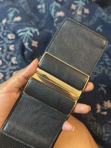 Wide Black &amp; Gold Statement Belt
