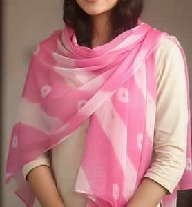 Pink &amp; White Dupatta