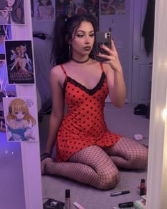 Red Heart Print Lingerie Dress