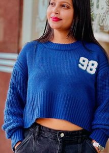Blue Crop Sweater