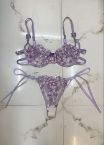 Floral Lavender Lingerie Set