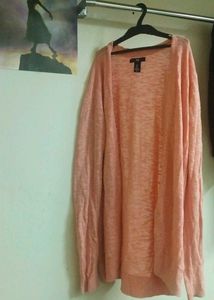 Peach Open Front Cardigan