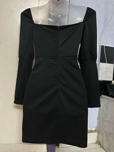 Pintrest Chic Black Long Sleeve Dress