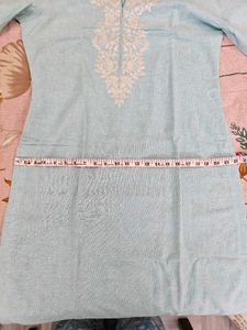 Elegant Blue Embroidered Kurta with shalwar