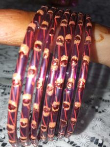 Purple &amp; Gold Bangle Set