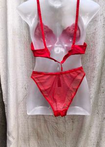 I. Red Lace Lingerie Set