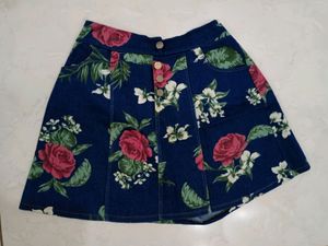 Denim Skirt With Front Buttons