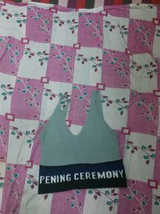 Grey Croptop  . Stretchable.  Xs But Fits Someone