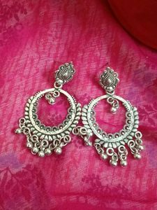 Silver Jhumka Earrings