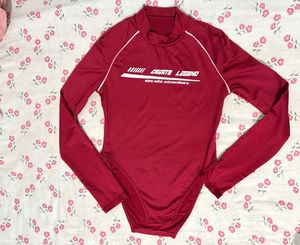 Maroon Long Sleeve Swimsuit