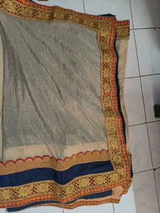 a beautiful navy blue saree