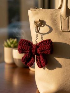 Crochet Bow Keychain