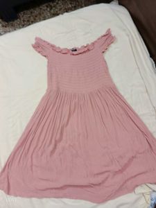 Pink Off-Shoulder Dress