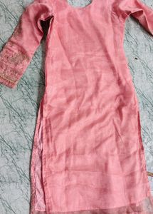 Elegant Peach Embroidered Kurta Set