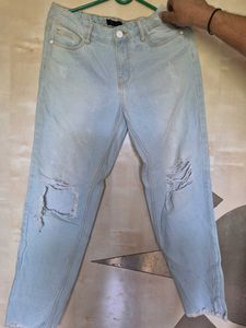 Distressed Blue Jeans