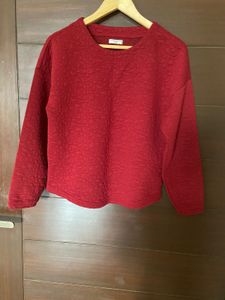 ONLY maroon Textured  sweatshirt (xs)