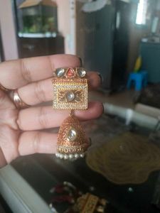 Kundan Antique Necklace With Earrings