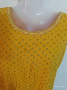 xxl Elegant Yellow double layer  Kurta