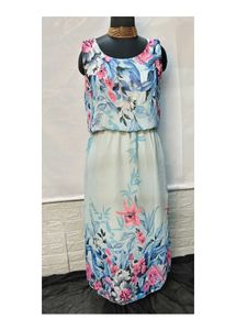 Floral Blue Long Gown/ Maxi Dress