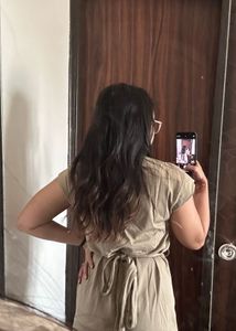 MANGO Mini Dress With Tie Up Back