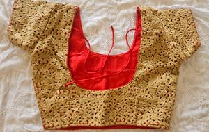 Gold Embroidered Sari Blouse