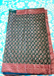 Green  Organza  Saree.