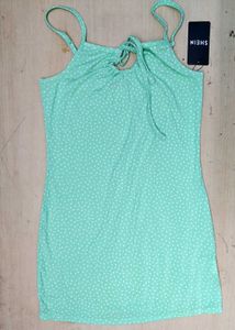 Spaghetti Strap Polka-Dot Print Mini Bodycon Dress