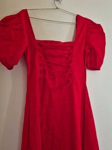 Elegant Red Corset Dress