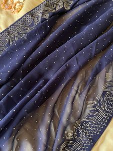 NEW rhinestone saree with running Blouse
