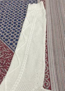 White Cable Knit Sweater with free gift hand bag