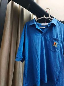 Blue Polo Shirt with Emblem