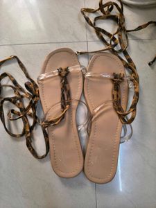 Flat Lace-Up Sandals