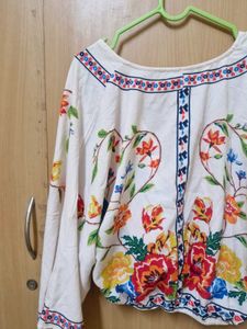 Floral Print Wrap Top