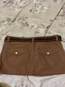 H&amp;M Brown Mini Skirt