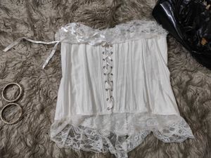 White Bonee Lqce Detail Corset