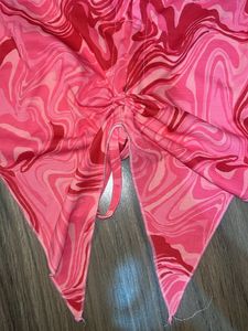 Pink Swirl Tie Halter Top
