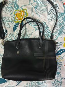 Black Tote Bag with Shoulder Strap