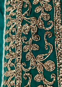 Green &amp; Gold Embroidered Salwar Kameez