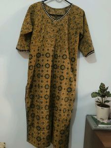 Block Print With Border Kurta