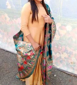 Elegant Teal Banarasi dupatta