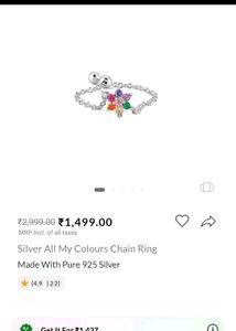 Giva 925 Silver All My Colours Chain Ring