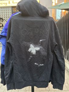 Black Capri Embroidered Hoodie