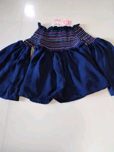 Chic Off-Shoulder Blue Top