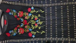 Woollens By W - Black Embroidered Kurta