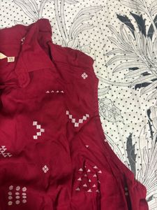 Maroon Printed Top