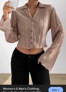 Shiney Matelic Classy Shirt Top🪞🦪💿💍💎
