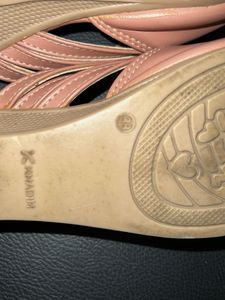 Khadims Textured Wedge Heel Mules