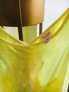 ZARA Brand back Patterned Lemon Yello Tank Top.