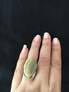 Statement natural agate Ring