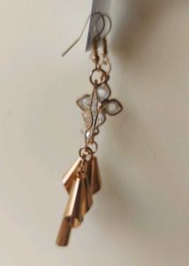 Golden Floral Dangle Earrings